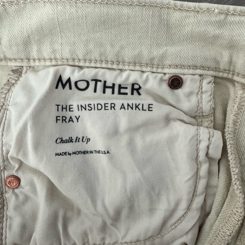 Light tan Mother jeans w/frayed bottom - Picture 7 of 7